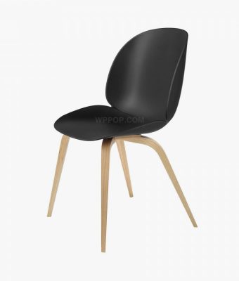 Single - Modern Simple Circle Design Black Plastic Dining Chair