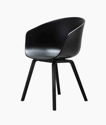 Single - Modern Simple Circle Black Design Black Plastic Dining Chair