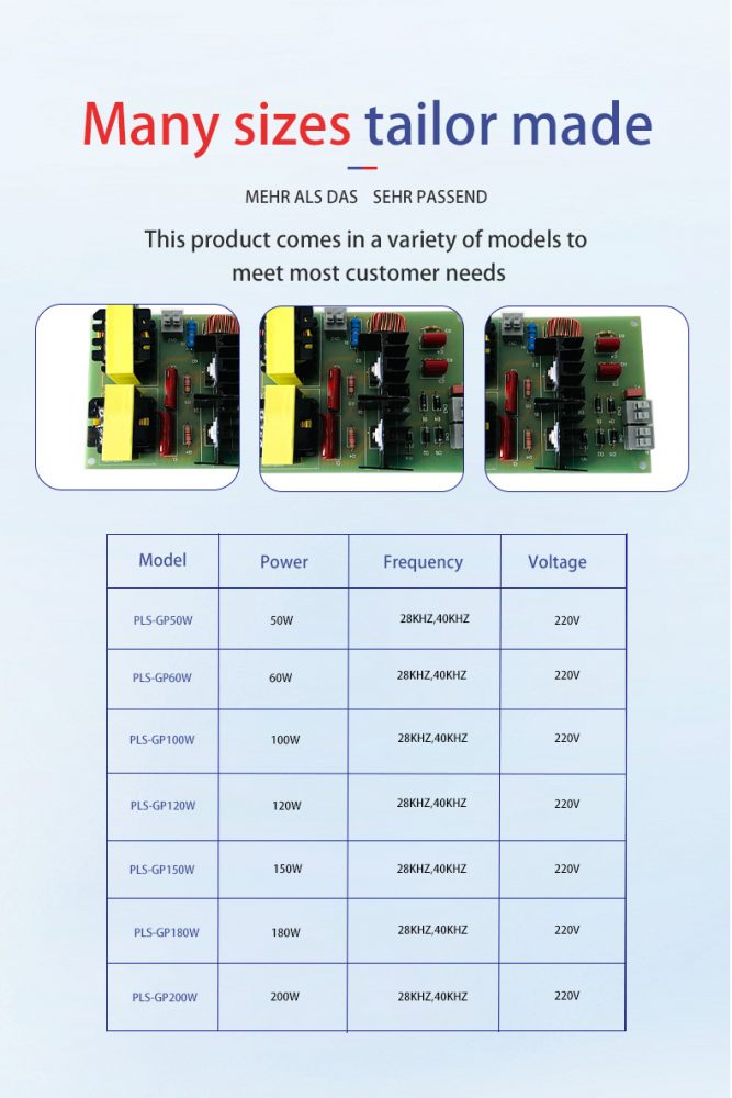 47c1b025fa18ea96c33f48 667x1000 - Small Power Driver Board Ultrasonic Generator 100W 28kHz or 40kHz PCB Small Power Ultrasonic Cleaning Circuit Board